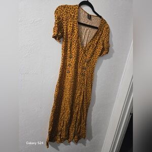 Urban Outfitters Yellow Floral Midi Dress